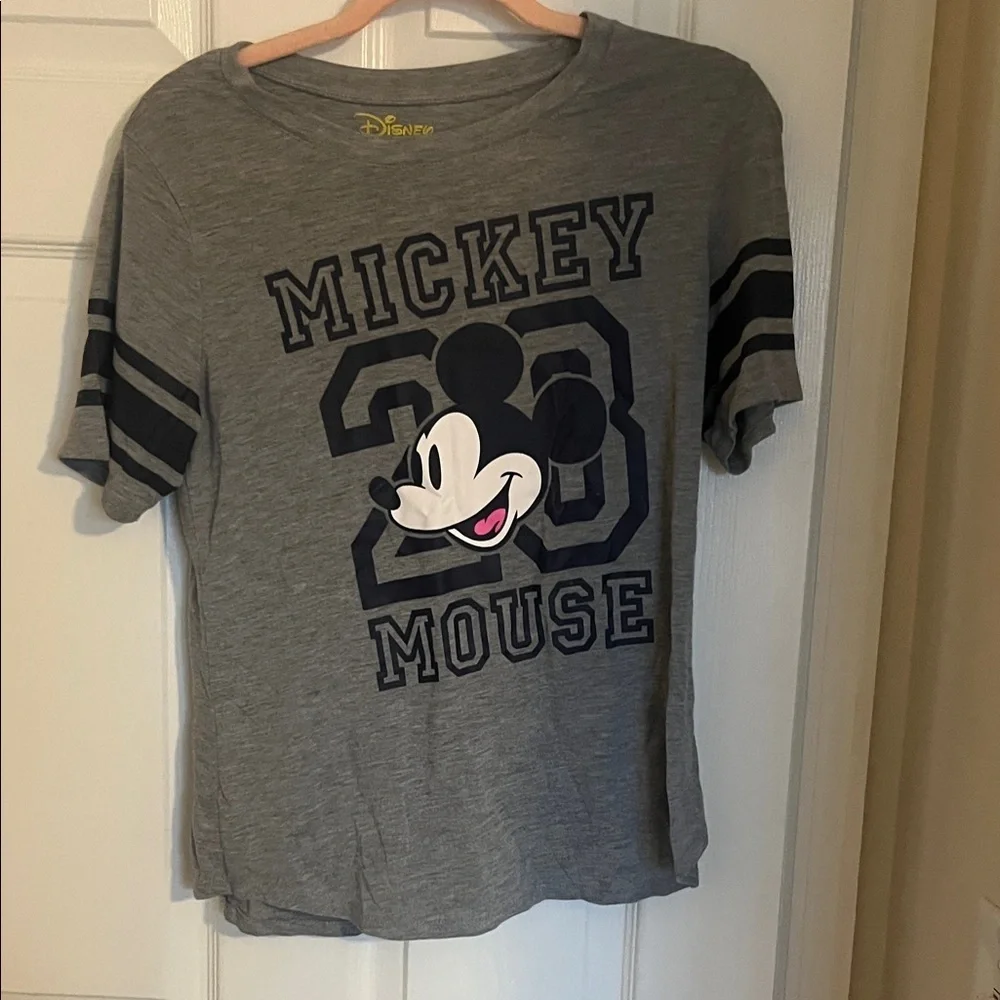 Disney Mickey Mouse Gray and Black Short Sleeve Tee